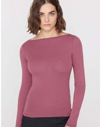 Tezenis - Long-Sleeved Viscose Top With Boat Neck - Lyst