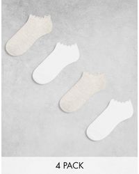Lindex - – 4er-pack gerippte knöchelsocken - Lyst