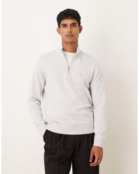 Abercrombie & Fitch - Long Sleeve Chest Logo Quarter Zip Jumper - Lyst