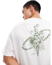 SELECTED - Oversized T-shirt With Flower Back Print - Lyst