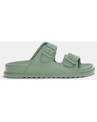 Pull&Bear - Sandali Gommati Verdi Con Fibbia - Lyst