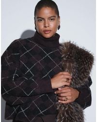 ASOS - Asos design curve pullover mit hohem kragen und argyle-muster - Lyst