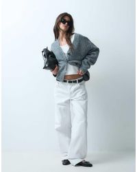 ASOS - Relaxed V Neck Cardigan With Wool - Lyst