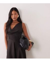 Vero Moda - Satin Waterfall Mini Dress With Waist Detail - Lyst