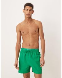 Calvin Klein - Logo Waistband Drawstring Swim Shorts - Lyst