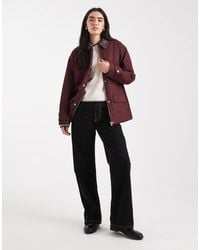 4th & Reckless - Faux Leather Woven Detail Collar Workwear Jacket - Lyst