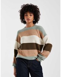 ONLY - Drop Shoulder Stripes Jumper - Lyst