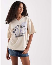 ASOS - V-neck Relaxed Tee With Montreal Sports Graphic - Lyst