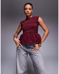 ASOS - Woven Mix Bandage Top With Ruching Detail - Lyst