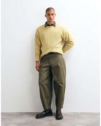 ASOS - 100% Cotton Heavyweight Tailored Wide Barrel Leg Trousers - Lyst