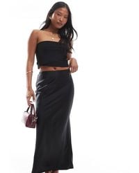 ASOS - Asos Design Petite Satin Bias Midi Skirt - Lyst