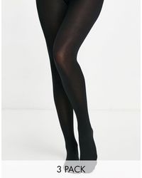 New Look 3 Pack 100 Denier Opaque Tights - Black