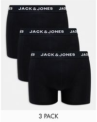 Jack & Jones - Confezione da 3 paia di boxer aderenti neri con fascia - Lyst