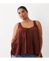 ASOS - Asos Design Curve Scoop Neck Peplum Cami Top - Lyst