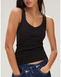 Bershka - Basic Rib Vest Top - Lyst