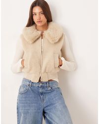 ASOS - Borg Gilet With Faux Fur Collar - Lyst