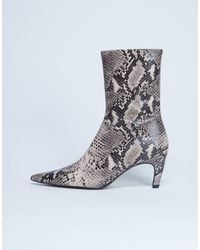 TOPSHOP - Botines De Tacón Alto Con Estampado De De Cuero Premium Neeve De - Lyst