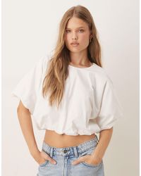 Vila - Crop top à manches bouffantes - Lyst