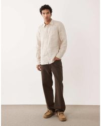 Paul Smith - Long Sleeve Tailored Fit Linen Shirt - Lyst