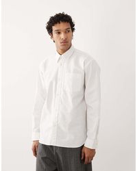 SELECTED - Camicia Oxford A Maniche Lunghe Bianca 100% Cotone - Lyst