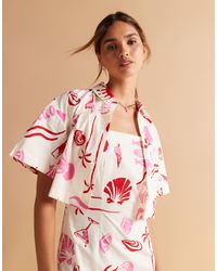 ASOS - – hemd aus popeline mit conversational-print, kombiteil - Lyst