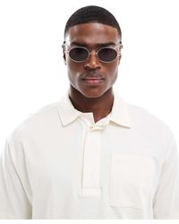 ASOS - Occhiali Da Sole Rotondi Slim Con Montatura - Lyst