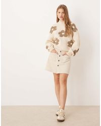 Jdy - Cord Button Through Mini Skirt - Lyst