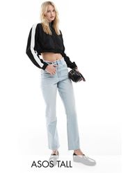 ASOS - Asos design tall – verkürzte, ausgeblichene straight jeans im 90er-stil - Lyst