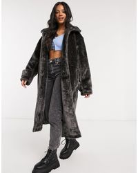 ASOS Glam Plush Maxi With Seam Detailing - Grey