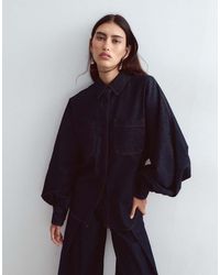 ARRANGE - Denim Shirt Co-Ord With Volume Sleeves - Lyst