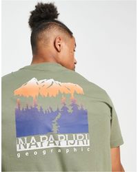 Napapijri - S-hill - T-shirt Met Bergprint Op - Lyst