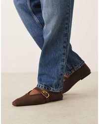 ASOS - Lava Premium Chisel Toe Mary Jane Ballets - Lyst