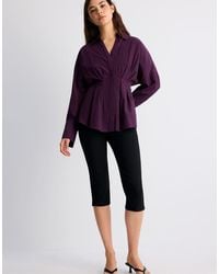 Stradivarius - Poplin Shirt With Pleats - Lyst