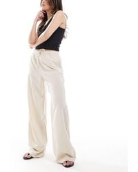 Stradivarius - Pantalon à enfiler à fines rayures - beige - Lyst