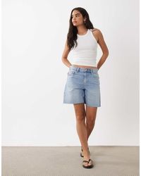Mango - 100% Cotton Denim Bermuda Short - Lyst