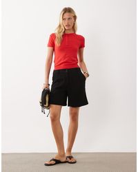 Mango - Button Detail Short Sleeve Knitted Top - Lyst