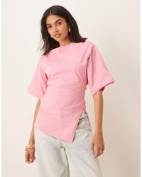 ASOS - Cinched T Shirt With Asymmetric Hem - Lyst
