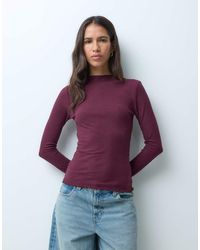 ONLY - High Neck Long Sleeve Top With Lettuce Edge - Lyst
