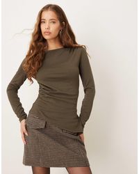 Gina Tricot - – asymmetrisches, langärmliges oberteil - Lyst