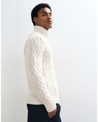 GANT - Cotton Cable Knit Turtleneck Jumper - Lyst