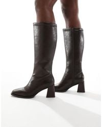 London Rebel - Isla Block Heeled Knee Boots - Lyst
