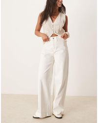 Mango - Wide Leg High Wasited Pleat Front Jean - Lyst