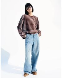 Bershka - baggy Wide Leg Jeans - Lyst
