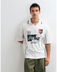 ASOS - Oversized Polo With Coca Cola Football Print With Piping - Lyst