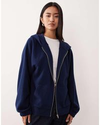 ASOS - Sudadera Extragrande Con Capucha, Cremallera Y Mangas Raglán De Tejido Muy Suave De - Lyst