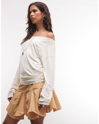 Collusion - Long Sleeve Drapey Off-shoulder Top - Lyst
