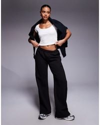 Kaiia - Exclusive Cotton Rich Pintuck Side Seam Detail Wide Leg joggers - Lyst