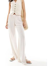 Miss Selfridge - Pull On Linen Trousers With Tie Side Detail - Lyst