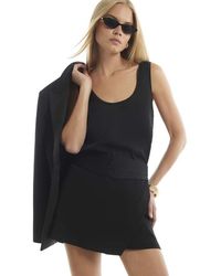River Island - Tux Detail Wrap Front Skort - Lyst