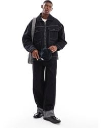 Bershka - baggy Carpenter Co-ord Jean With Fold Over Hem - Lyst